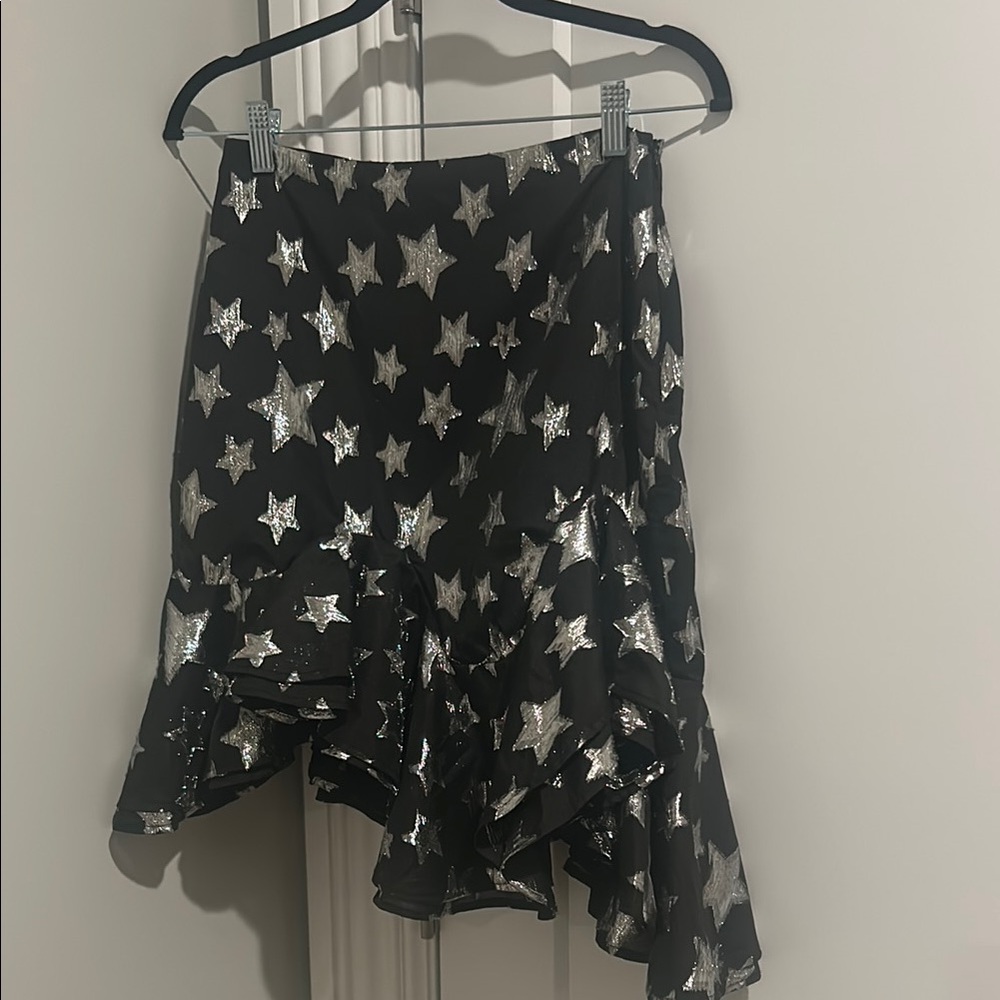 Lovers + Friends Black Asymmetrical Fit and Flare Mini Skirt